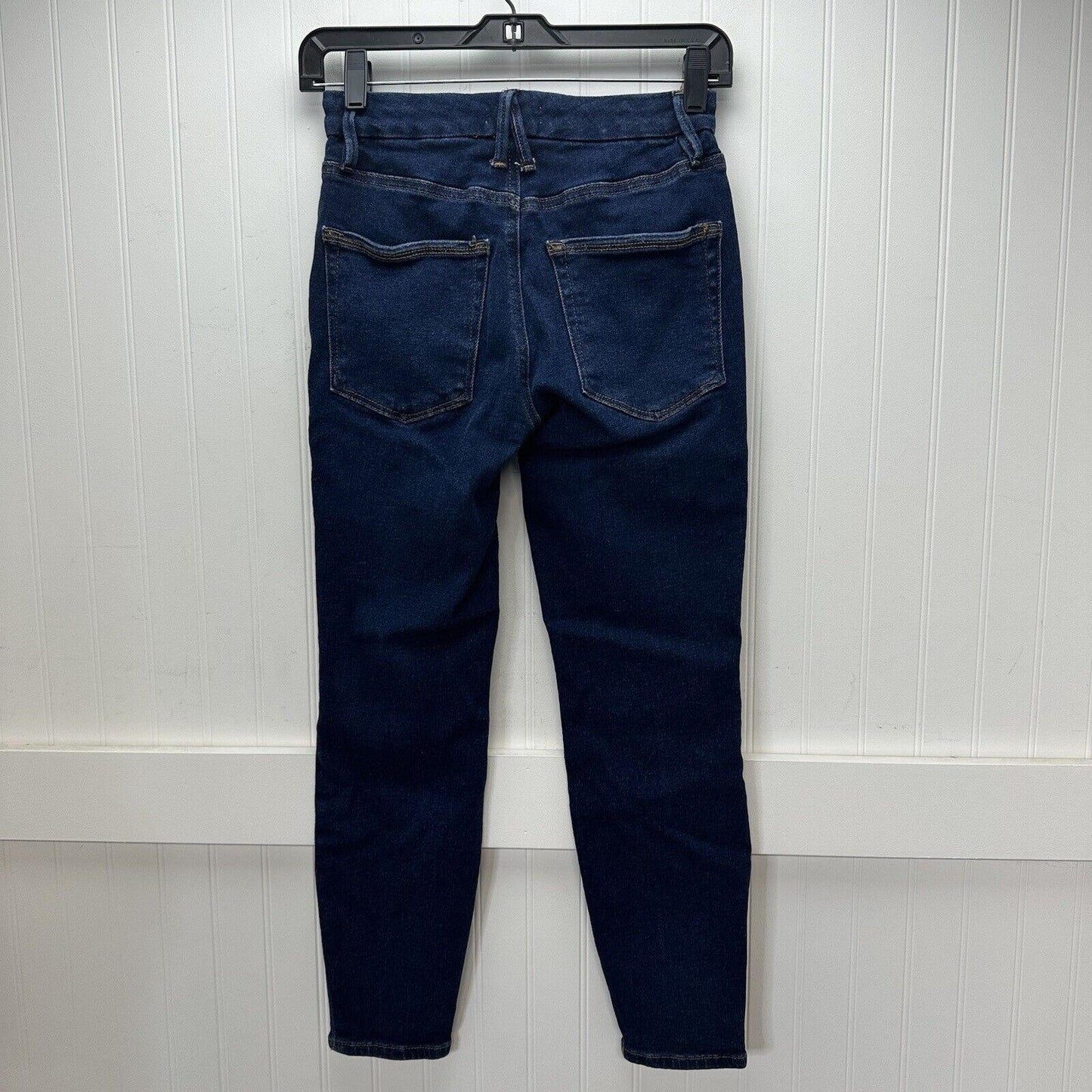 Good American Jeans 0 25 Good Petite Skinny Blue Stretch Denim Womens Dark Wash