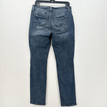 Silver Jeans Womens 30 Elyse Straight Relaxed Midrise Blue Stretch Denim Western