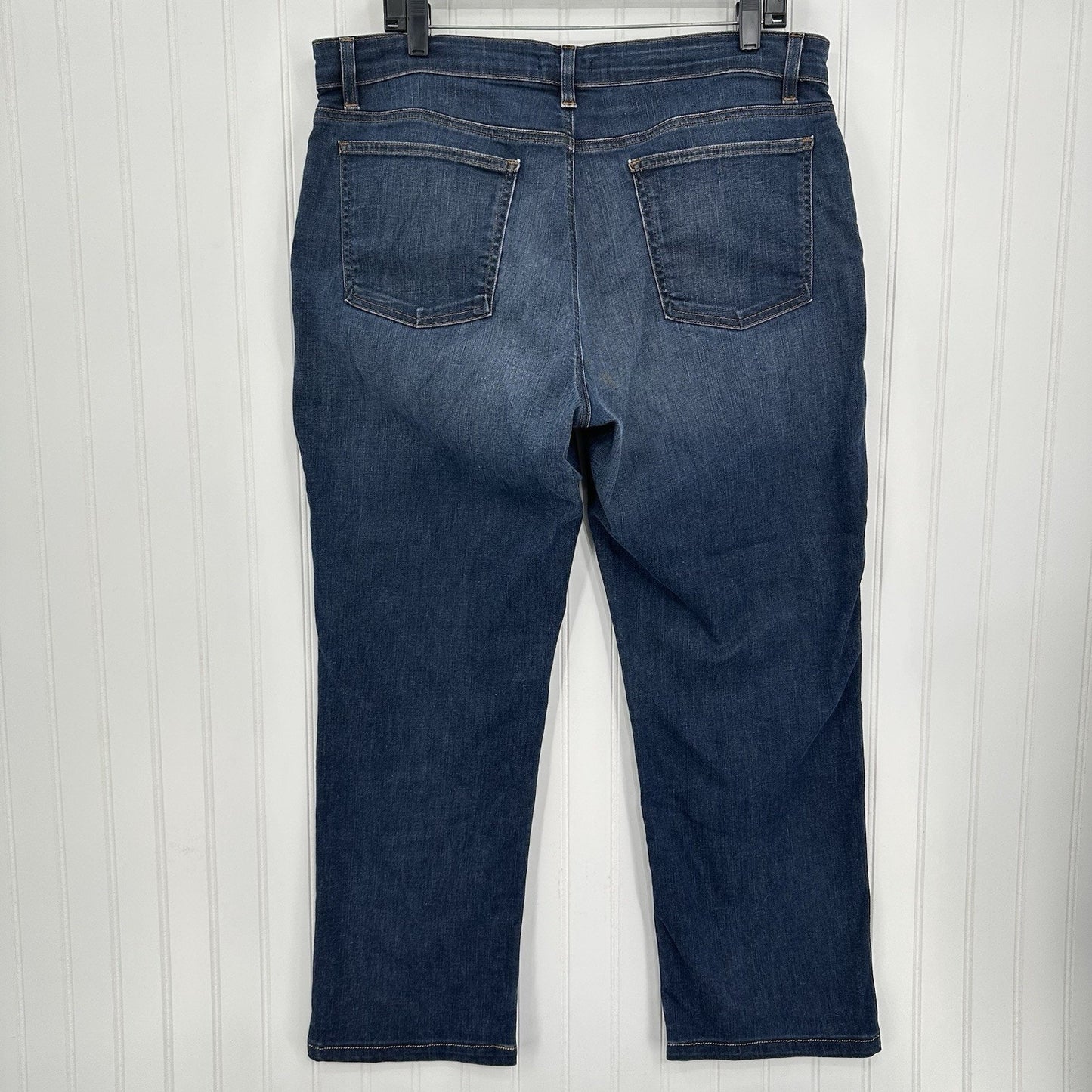 Eileen Fisher Jeans Womens 14 Boyfriend Relaxed Blue Denim Dark Organic Cotton