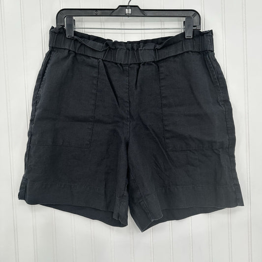 J Jill Linen Shorts Womens Medium Love Linen Black Pull On Coastal Beach EUC