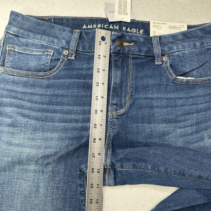 American Eagle Jeans 12 Curvy Lowrise Kick Bootcut Next Level Blue Denim NEW