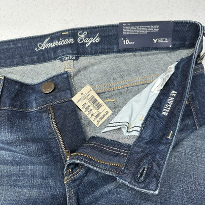 American Eagle Jeans Womens 10 Hipster Flare Denim Festival Western NEW *Defect