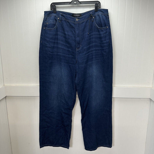 Liverpool Jeans 33/16 Womens Blue High Rise Straight Wide Denim Lightweight NEW