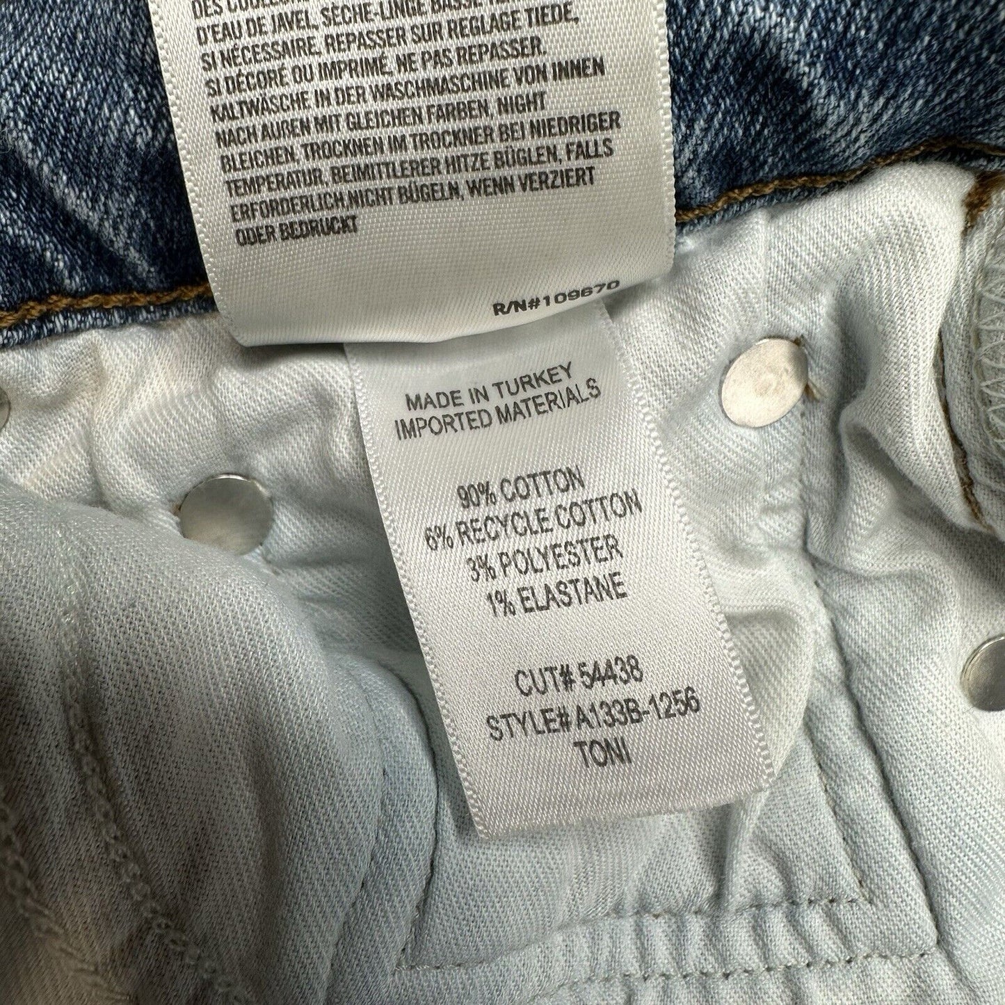 AGOLDE Jeans Women 28 Toni Midrise Skinny Blue Stretch Denim Distress Light Wash