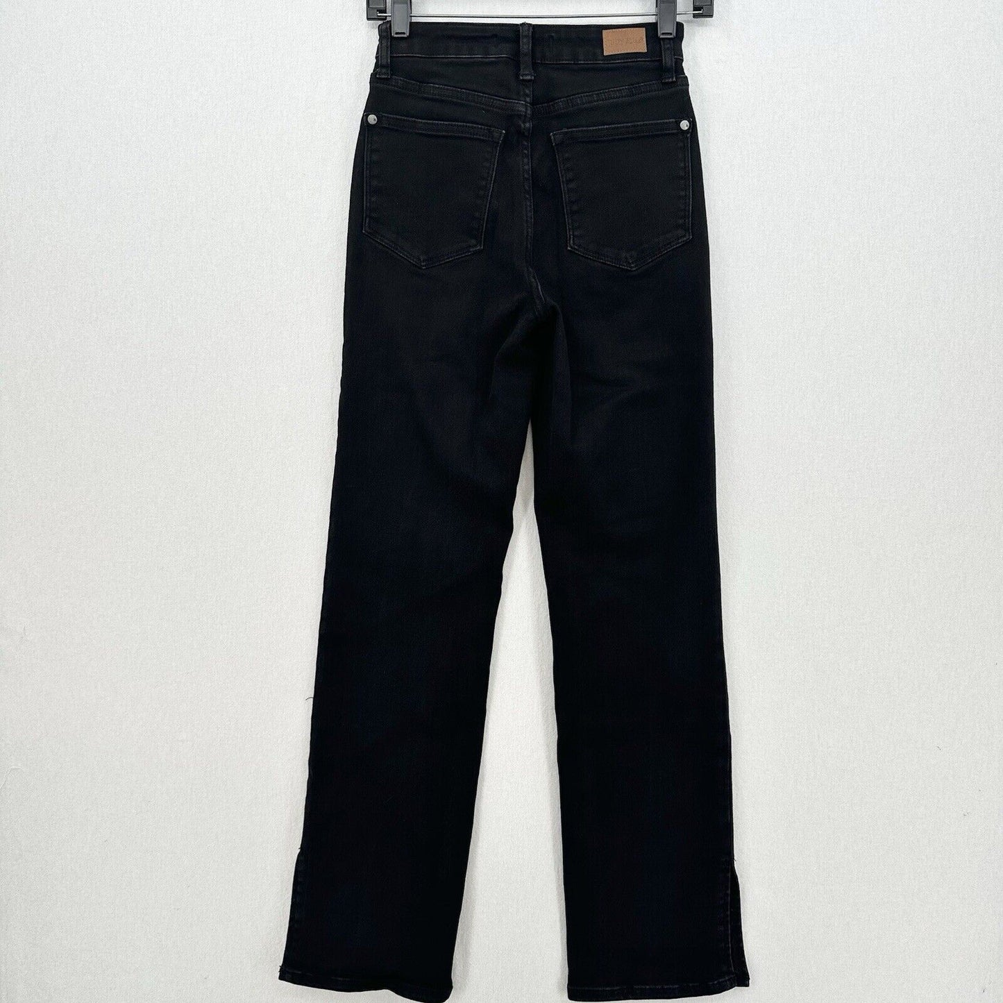 Judy Blue Jeans Womens 0 24 Straight Leg Black Stretch Denim Split Hems EUC
