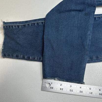 Good American Jeans Womens 8 29 Good Waist Crop Skinny Ankle Blue Denim Fray