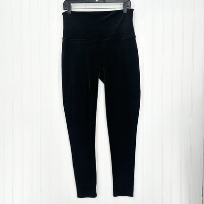 Spanx Leggings Womens 1X Black Velvet Pants Pull On Slimming Goth Emo Y2K EUC