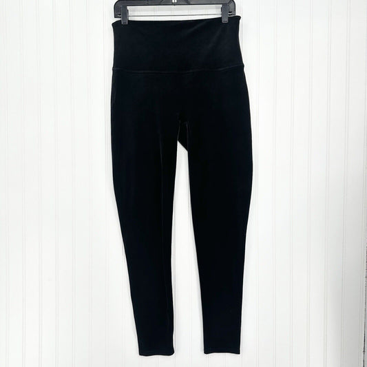 Spanx Leggings Womens 1X Black Velvet Pants Pull On Slimming Goth Emo Y2K EUC