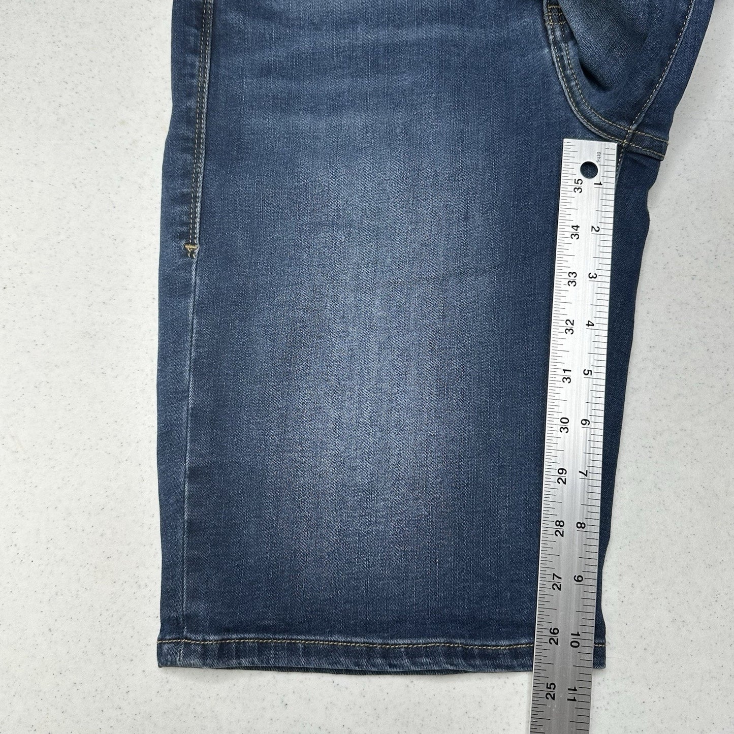 Lularoe Shorts Womens 30 US 10 12 Skinny Bermuda Blue Denim Tummy Panel EUC