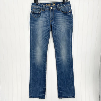 Dont Cry Milan Jeans Womens 12* Long Slim Bootcut Denim Western Cowboy *Flaws