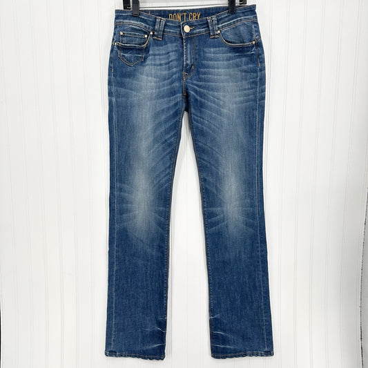 Dont Cry Milan Jeans Womens 12* Long Slim Bootcut Denim Western Cowboy *Flaws
