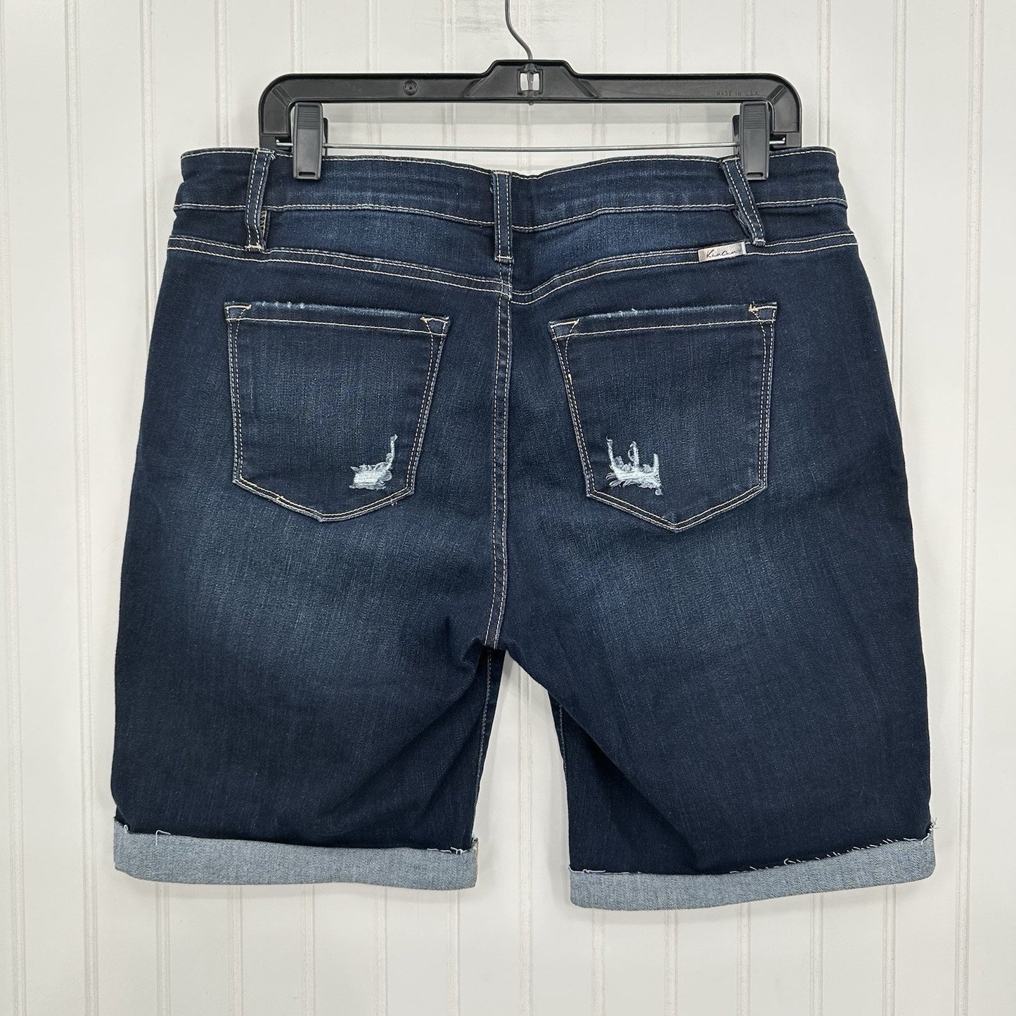 Kancan Shorts Womens 15 31 Bermuda Blue Denim Jean Comfort Distressed Grunge EUC