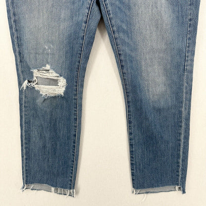 Madewell Jeans Womens 29 High Rise Slim BoyJean Blue Denim Distressed Grunge