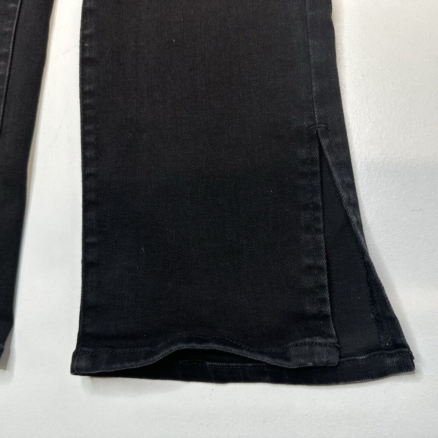 Judy Blue Jeans Womens 0 24 Straight Leg Black Stretch Denim Split Hems EUC