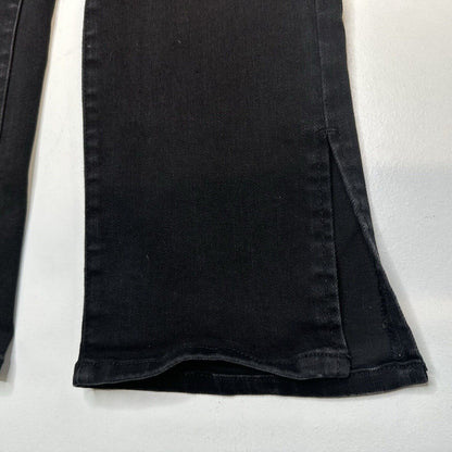 Judy Blue Jeans Womens 0 24 Straight Leg Black Stretch Denim Split Hems EUC