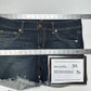 American Eagle Shorts Womens 12 Midi Blue Jean Denim Stretch Fray *35"Waist EUC