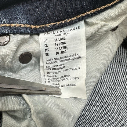 American Eagle Jeans 16 Long Curvy Highest Rise Flare Next Level Blue Denim NEW