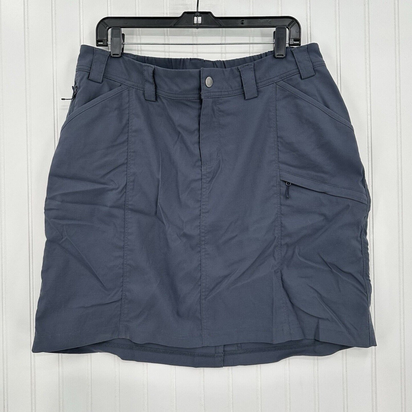 Duluth Trading Skort 16 Dry On The Fly Gray Blue Flex Active Skirt/Shorts EUC