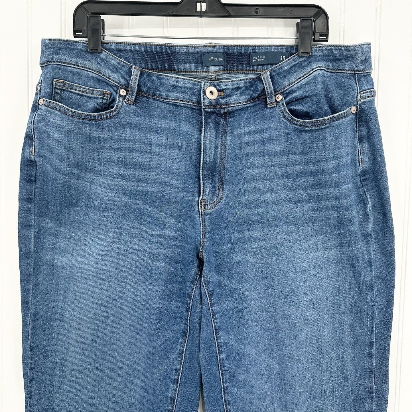 J Jill Jeans Womens 18 Relaxed Boyfriend Blue Stretch Denim Comfort Medium Wash
