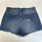 Kancan Shorts Womens 9 28 High Rise Denim Blue Jean Distress Cotton Fray Grunge