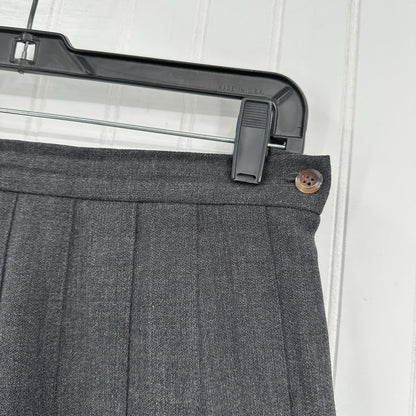 J McLaughlin Skirt Womens 8 Pleated Wool Gray Zip Academia Preppy Luxury *Flaw