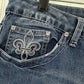 Earl Jeans Womens 18W Slim Bootcut Blue Denim Rhinestones Embroidered Western