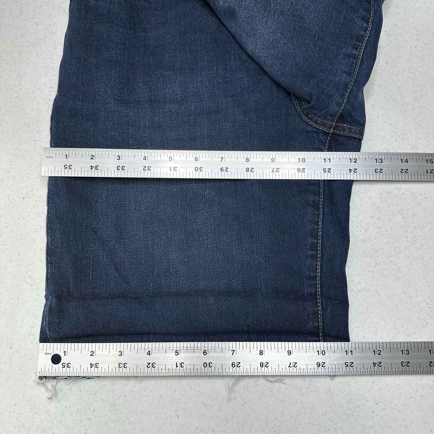 PILCRO Shorts Womens 29 Bermuda High Rise Blue Jean Denim Fray Anthropologie