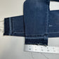 Spanx Jeans Women Medium Ankle Skinny Blue Pull On Stretch Denim Distressed Fray