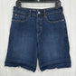 PILCRO Shorts Womens 29 Bermuda High Rise Blue Jean Denim Fray Anthropologie