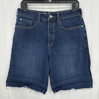 PILCRO Shorts Womens 29 Bermuda High Rise Blue Jean Denim Fray Anthropologie