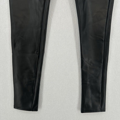 Spanx Leggings Womens Large Black Faux Leather Assets Pull On Pants Slimming EUC