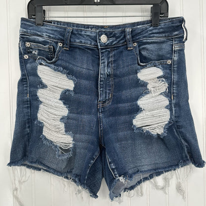 American Eagle Shorts Women 14 Hi Rise Shortie Next Level Blue Jean Denim Grunge