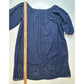J Crew Dress Medium Navy Blue Linen Cotton Lightweight Womens Coastal Beachy