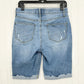 Lularoe Shorts 30 US 10 12 Skinny Bermuda Cuffed Blue Denim Tummy Panel EUC