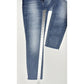 Judy Blue Jeans 3 26 Relaxed Shelley High Rise Slim Straight Blue Denim Distress