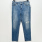 Chicos Jeans 1 US 8 So Slimming Girlfriend Ankle Stretch Blue Denim Distress NEW