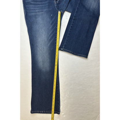 Kancan Jeans Womens 32 Bootcut High Rise Button Fly Blue Stretch Denim Dark Wash