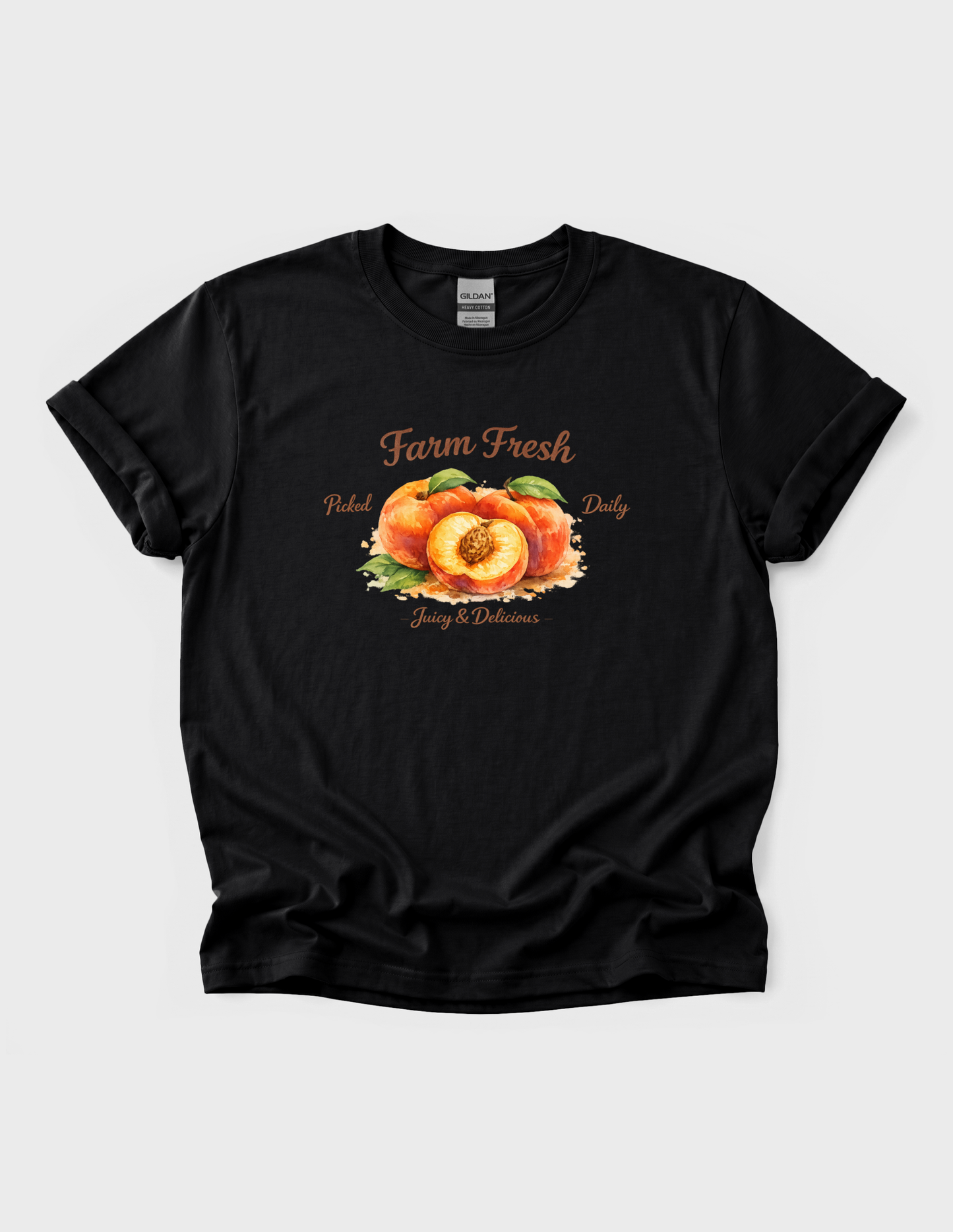 Watercolor Peaches Graphic Tee T-shirt or Sweatshirt ADULT Unisex Hoodie / Crewneck Farm Fresh Food Market Fruit