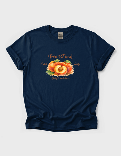 Watercolor Peaches Graphic Tee T-shirt or Sweatshirt ADULT Unisex Hoodie / Crewneck Farm Fresh Food Market Fruit