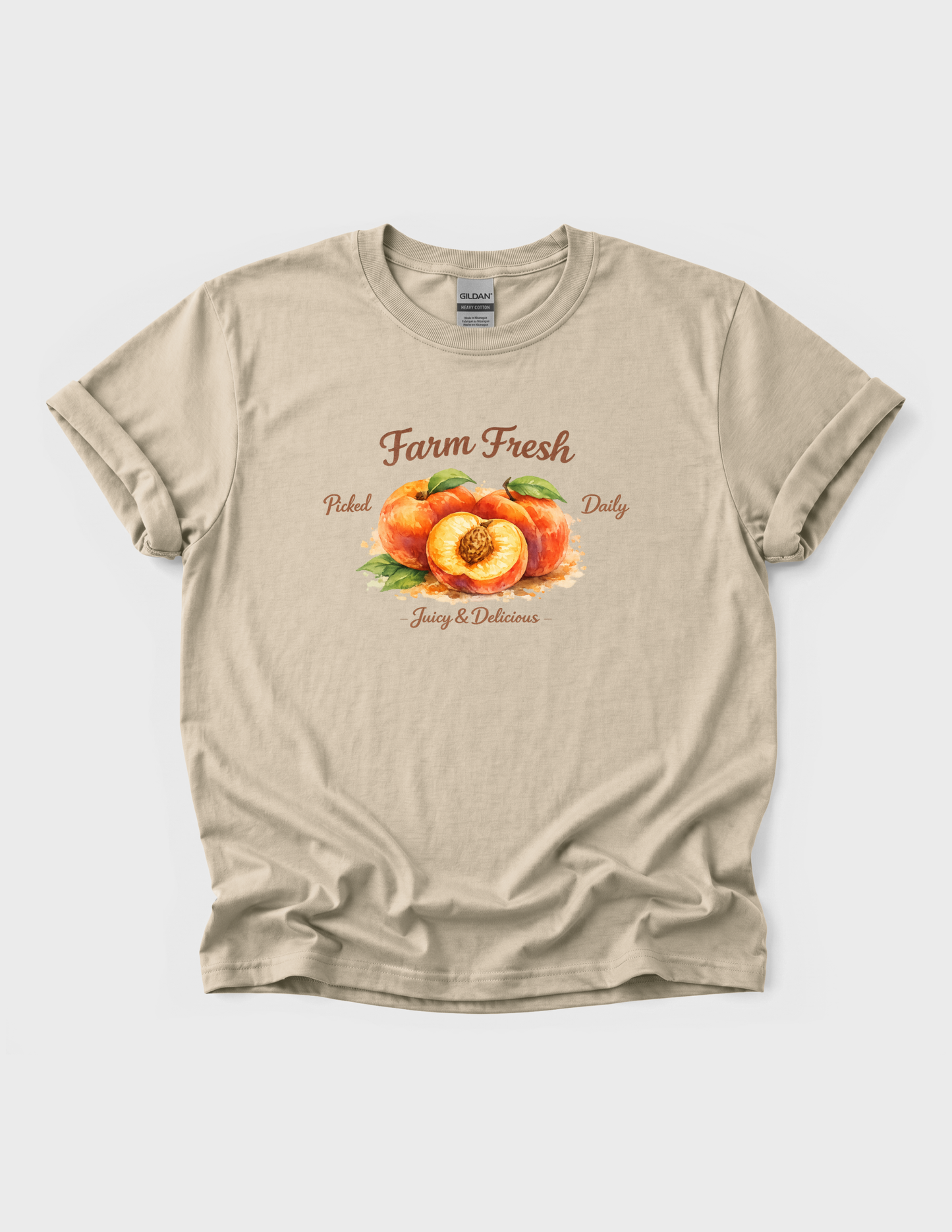 Watercolor Peaches Graphic Tee T-shirt or Sweatshirt ADULT Unisex Hoodie / Crewneck Farm Fresh Food Market Fruit