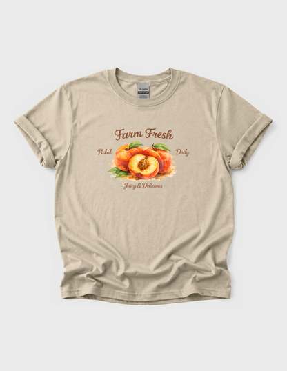 Watercolor Peaches Graphic Tee T-shirt or Sweatshirt ADULT Unisex Hoodie / Crewneck Farm Fresh Food Market Fruit