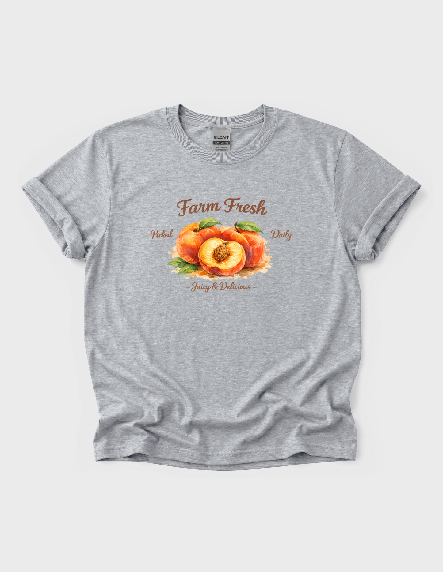 Watercolor Peaches Graphic Tee T-shirt or Sweatshirt ADULT Unisex Hoodie / Crewneck Farm Fresh Food Market Fruit