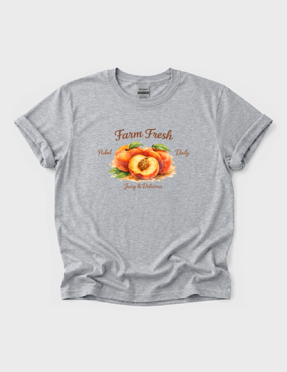 Watercolor Peaches Graphic Tee T-shirt or Sweatshirt ADULT Unisex Hoodie / Crewneck Farm Fresh Food Market Fruit