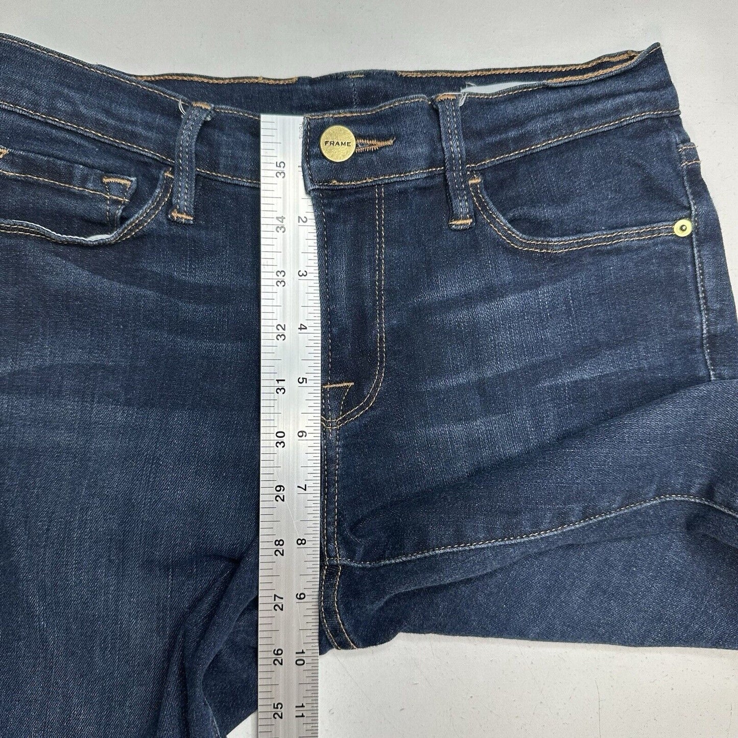 Frame Jeans Womens 28 Le Skinny De Jeanne Blue Stretch Denim Dark Wash