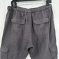 Nicole Miller Pants Womens Large Linen Cargo Jogger Gray Pull On Coastal Beach