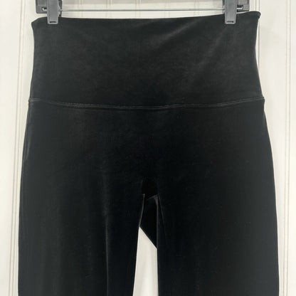 Spanx Leggings Womens 1X Black Velvet Pants Pull On Slimming Goth Emo Y2K EUC