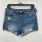 American Eagle Shorts 12 Hi Rise Shortie Stretch Blue Denim Distress Button Fly