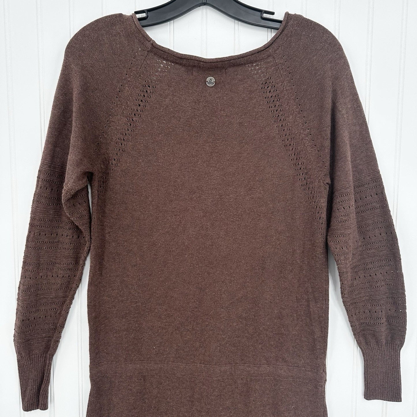 Prana Dress Women XS Leigh Sweater Dress Brown Organic Cotton Lightweight Casual
