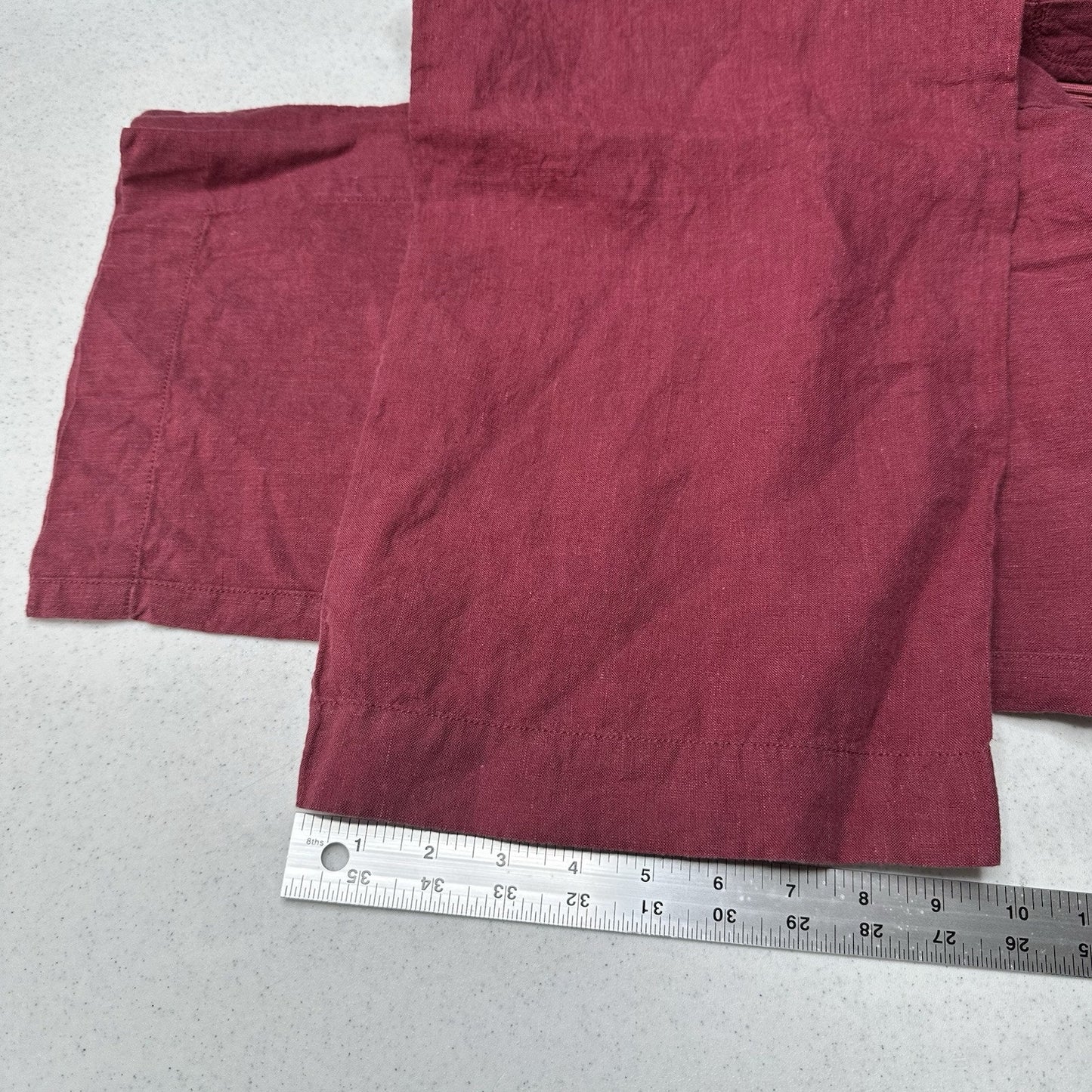 Athleta Pants Womens 6P Retreat Linen Wide Leg Maroon Coastal Beach Lagenlook