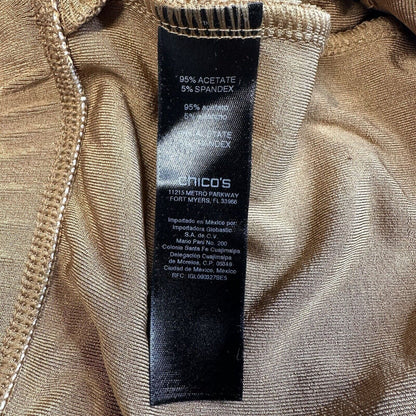 Chicos Pants 3 US 16 XL Travelers Slinky Knit Ankle Brown Stretch Coastal Womens
